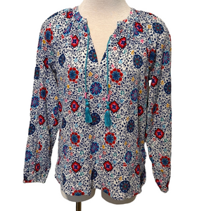 Boden blue floral blouse sz 4